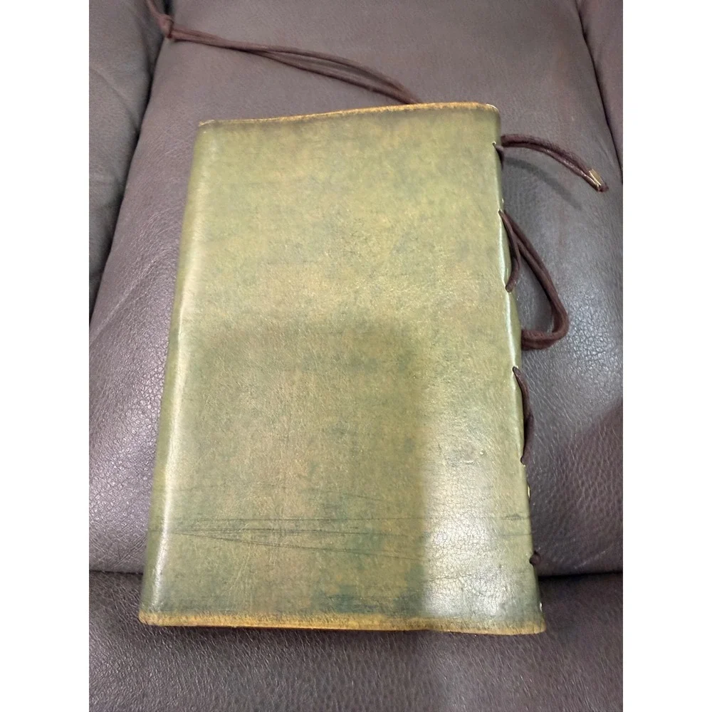 British Traveler Vintage Style Green Journal London Theme 6-Ring Kraft Notebook
